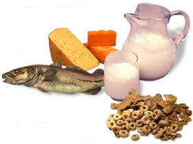 Algunos alimentos con vitamina d son salmon, yogurt, leche, atun y cereales